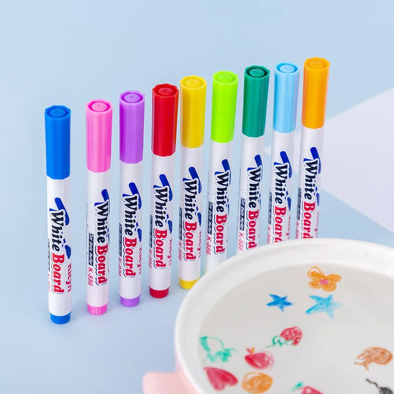 Canetas Mágicas, Canetas com Tinta Flutuante, Canetas De Desenho Que Flutuam Na Água, Brinquedo de Desenho Flutuante, Kit De Canetas Com Tinta Flutuante, Brinquedo de Desenhos que Flutuam na Água, Brinquedo de Desenho Interativo, Brinquedo Interativo, Ferramenta Criativa Infantil, Brinquedo Criativo de Desenhar