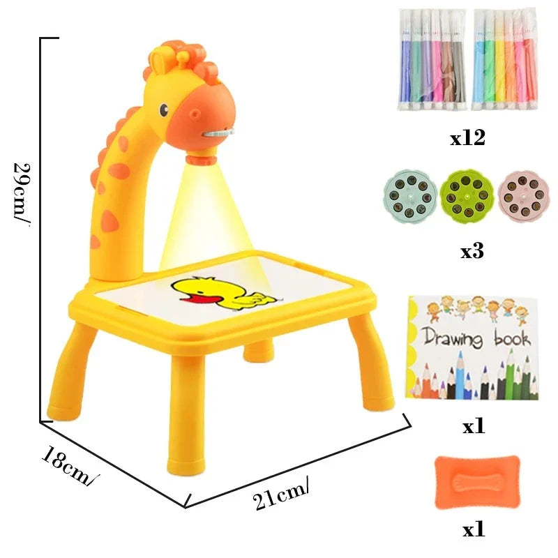 Mesa Projetora De Desenhos, Projetor De Desenhos para Colorir, Mesa De Desenho Educativa, Brinquedo Projetor de Desenhos Infantil, Brinquedo para Desenhar, Brinquedo para Colorir, Ferramenta De Desenho Educativa, Mesa De Desenho Com Projetor, Atividade Criativa Infantil, Desenvolvimento da Coordenação Motora