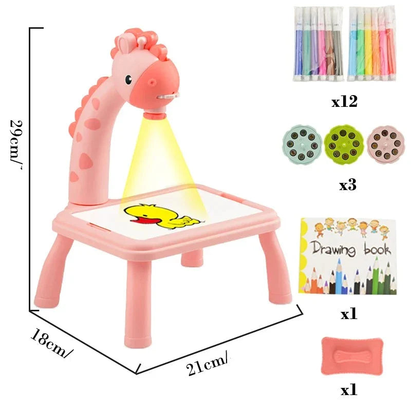 Mesa Projetora De Desenhos, Projetor De Desenhos para Colorir, Mesa De Desenho Educativa, Brinquedo Projetor de Desenhos Infantil, Brinquedo para Desenhar, Brinquedo para Colorir, Ferramenta De Desenho Educativa, Mesa De Desenho Com Projetor, Atividade Criativa Infantil, Desenvolvimento da Coordenação Motora