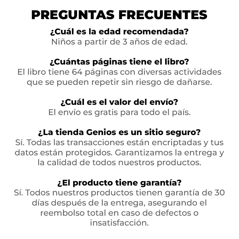 Libro de Actividades Reutilizable Genios® + Kit Marcadores y Borrador ¡de Regalo!