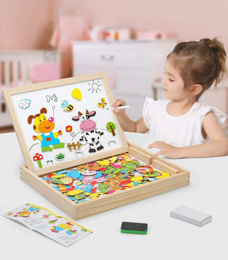 Quadro Magnético da Imaginação, Quadro de Desenho Infantil, Ferramenta Para Desenvolvimento Infantil, Brinquedo Educativo para Criança, Desenvolvimento Cognitivo, Desenvolvimento da Coordenação Motora, Brinquedo para Desenho Infantil, Brinquedo para Aprendizado Lúdico, Brinquedo Montessori, Quadro Interativo Para Crianças