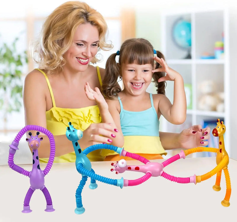Brinquedo Interativo Girafa, Diversão e Aprendizado Infantil, Girafas Coloridas, Brinquedos Interativos e Educativos, Girafas de Brincar com Ventosas, Brinquedo Criativo, Brinquedo de Girafa com Ventosa, Girafas Coloridas para Bebês, Brinquedo de Esticar, Brinquedos Criativos para Crianças