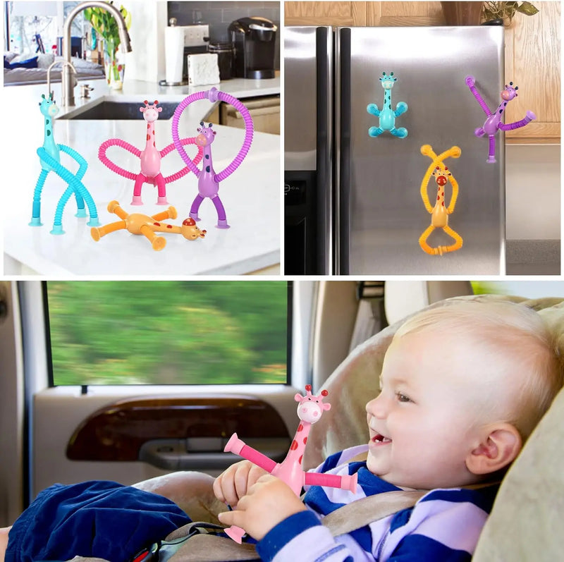 Brinquedo Interativo Girafa, Diversão e Aprendizado Infantil, Girafas Coloridas, Brinquedos Interativos e Educativos, Girafas de Brincar com Ventosas, Brinquedo Criativo, Brinquedo de Girafa com Ventosa, Girafas Coloridas para Bebês, Brinquedo de Esticar, Brinquedos Criativos para Crianças