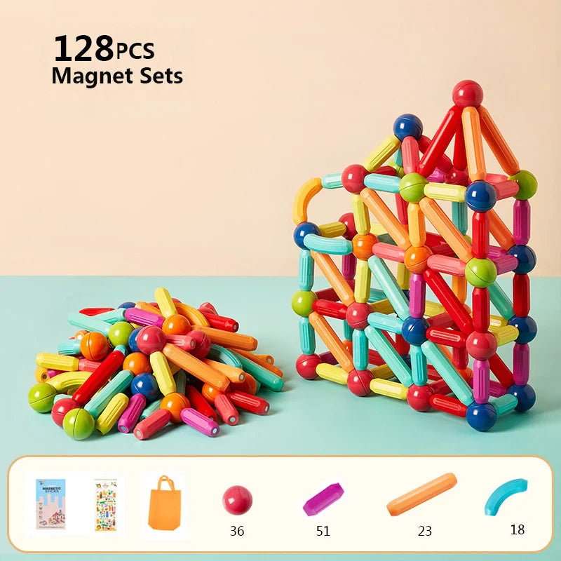 Blocos Magnéticos de Construção, Brinquedo Educativo Infantil, Brinquedo de Montar com Imãs, Brinquedo para Desenvolvimento Cognitivo, Brinquedo de Construção Educativo, Blocos Magnéticos Criativos para Crianças, Brinquedo para Desenvolvimento Motor, Brinquedo para Desenvolvimento Infantil, Brinquedo Magnético para Crianças, Blocos Magnéticos Educacionais