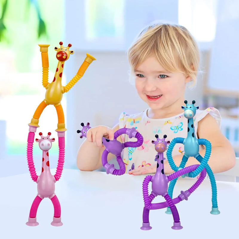 Brinquedo Interativo Girafa, Diversão e Aprendizado Infantil, Girafas Coloridas, Brinquedos Interativos e Educativos, Girafas de Brincar com Ventosas, Brinquedo Criativo, Brinquedo de Girafa com Ventosa, Girafas Coloridas para Bebês, Brinquedo de Esticar, Brinquedos Criativos para Crianças