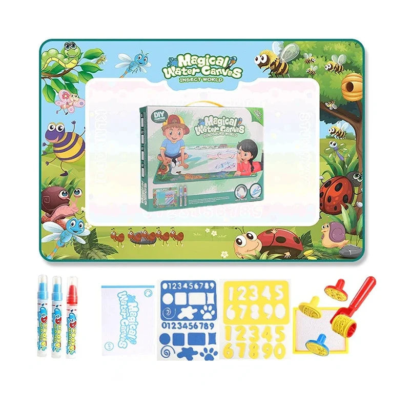 Brinquedo de Desenhos Reutilizável, Tapete de Desenho sem Sujeira, Lona de Desenho para Crianças, Tapete Mágico Reutilizável, Brinquedo Educativo, Brinquedo para Desenvolvimento Infantil, Desenvolvimento da Coordenação Motora, Desenvolvimento Cognitivo, Brinquedo para Desenhar sem Sujeira, Brinquedo de Colorir Reutilizável