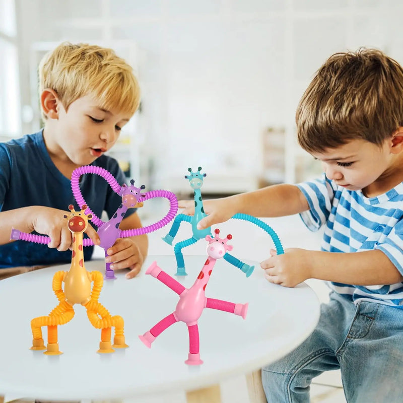 Brinquedo Interativo Girafa, Diversão e Aprendizado Infantil, Girafas Coloridas, Brinquedos Interativos e Educativos, Girafas de Brincar com Ventosas, Brinquedo Criativo, Brinquedo de Girafa com Ventosa, Girafas Coloridas para Bebês, Brinquedo de Esticar, Brinquedos Criativos para Crianças