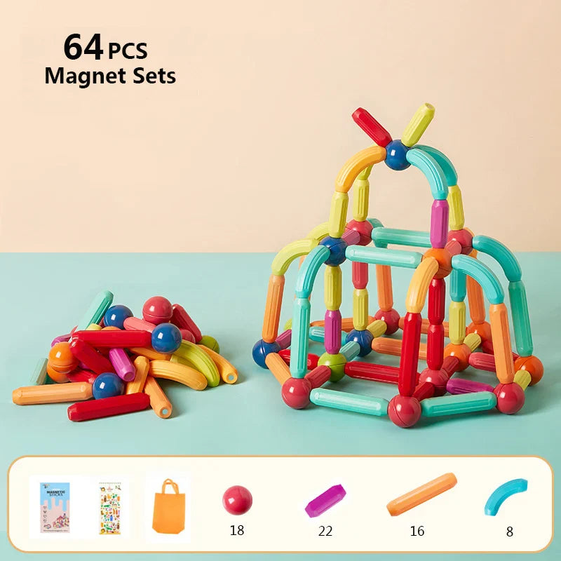 Blocos Magnéticos de Construção, Brinquedo Educativo Infantil, Brinquedo de Montar com Imãs, Brinquedo para Desenvolvimento Cognitivo, Brinquedo de Construção Educativo, Blocos Magnéticos Criativos para Crianças, Brinquedo para Desenvolvimento Motor, Brinquedo para Desenvolvimento Infantil, Brinquedo Magnético para Crianças, Blocos Magnéticos Educacionais