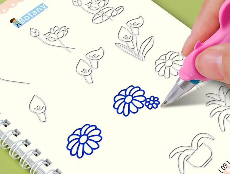 Cadernos De Caligrafia Reutilizáveis, Kit De Caligrafia Para Crianças, Caligrafia Infantil, Brinquedo Para Caligrafia, Caneta com Tinta Mágica, Cadernos Reutilizáveis Para Aprender a Escrever, Kit Educativo De Caligrafia, Cadernos Temáticos de Caligrafia, Brinquedo para Educação Infantil, Treinamento De Escrita