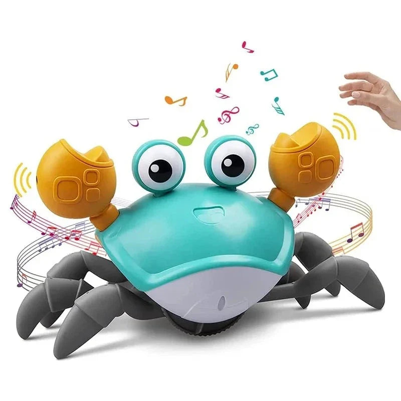 Brinquedo Caranguejo Fujão, Caranguejo com Sensor de Obstáculos, Brinquedo Interativo para Bebês, Caranguejo de Brincar para Bebês, Brinquedo Educativo com Luzes e Sons, Brinquedo com Sensor de Movimento, Brinquedo de Aprendizado para Bebês, Caranguejo com Luzes e Músicas, Caranguejo Divertido, Caranguejo Inteligente