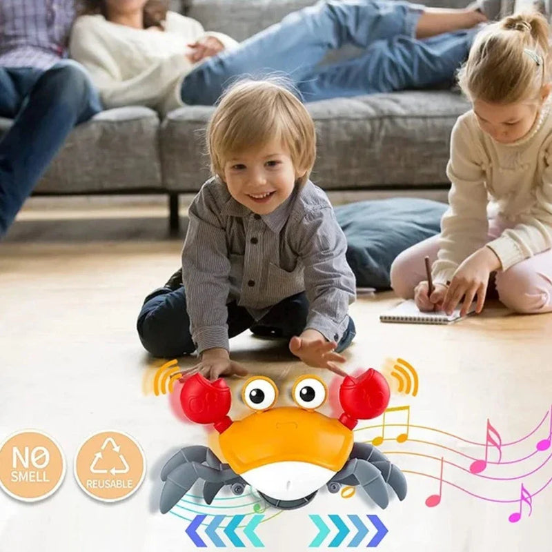 Brinquedo Caranguejo Fujão, Caranguejo com Sensor de Obstáculos, Brinquedo Interativo para Bebês, Caranguejo de Brincar para Bebês, Brinquedo Educativo com Luzes e Sons, Brinquedo com Sensor de Movimento, Brinquedo de Aprendizado para Bebês, Caranguejo com Luzes e Músicas, Caranguejo Divertido, Caranguejo Inteligente