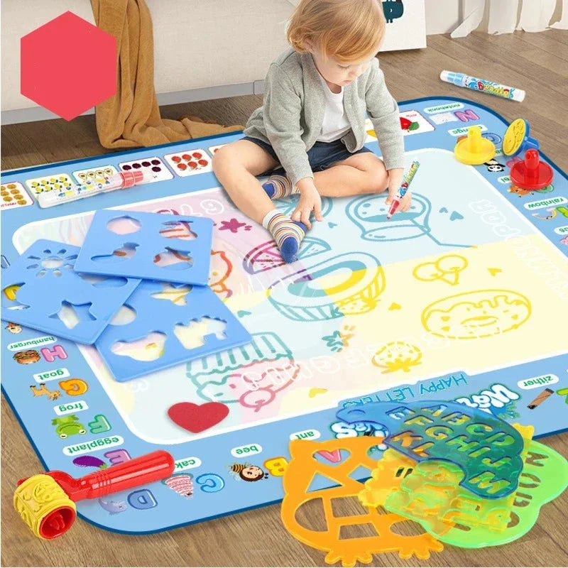 Brinquedo de Desenhos Reutilizável, Tapete de Desenho sem Sujeira, Lona de Desenho para Crianças, Tapete Mágico Reutilizável, Brinquedo Educativo, Brinquedo para Desenvolvimento Infantil, Desenvolvimento da Coordenação Motora, Desenvolvimento Cognitivo, Brinquedo para Desenhar sem Sujeira, Brinquedo de Colorir Reutilizável