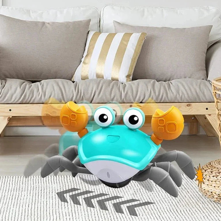 Brinquedo Caranguejo Fujão, Caranguejo com Sensor de Obstáculos, Brinquedo Interativo para Bebês, Caranguejo de Brincar para Bebês, Brinquedo Educativo com Luzes e Sons, Brinquedo com Sensor de Movimento, Brinquedo de Aprendizado para Bebês, Caranguejo com Luzes e Músicas, Caranguejo Divertido, Caranguejo Inteligente